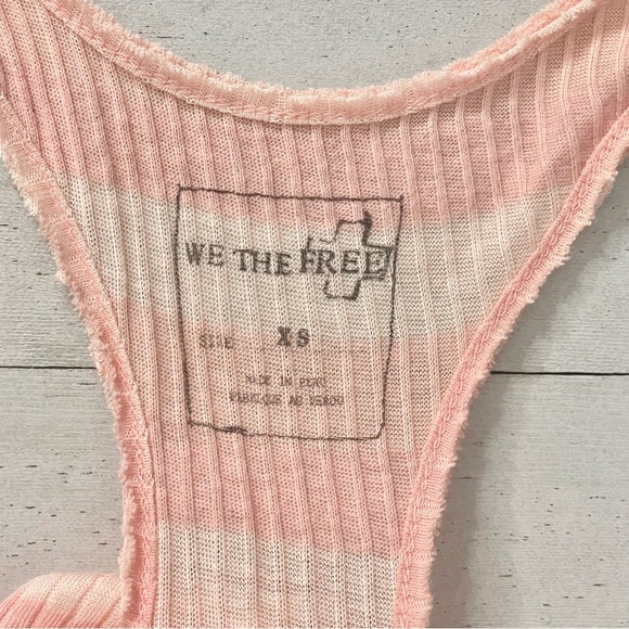 FREE PEOPLE Striped Ribbed Racerback Tunic Tank Top Mini Dress - Picture 5 of 8